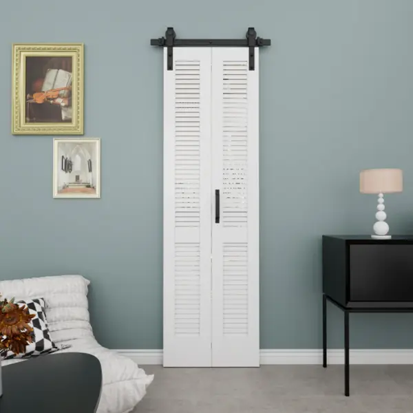 Ark Design Louvered MDF Barn Bifold Closet Door – White